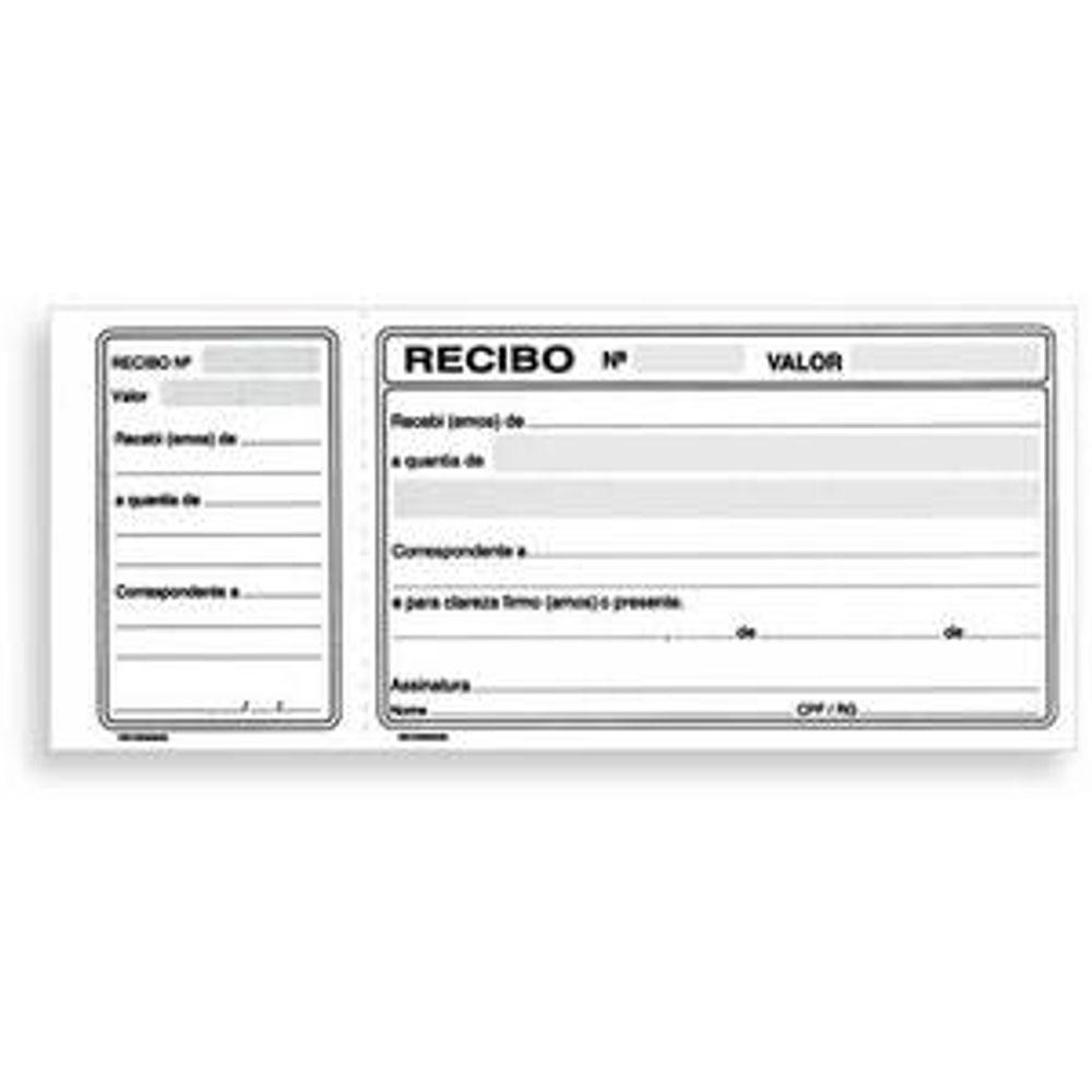 Recibo Comercial com Canhoto S&atilde;o Domingos 200mm x 91mm 100 folhas Unit&aacute;rio