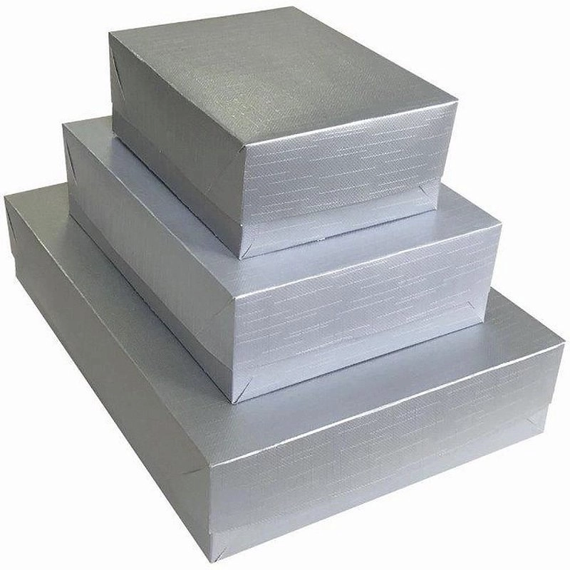 Caixa de Presente M&eacute;dia Vienna MD 19x26x7.5 Prata CR