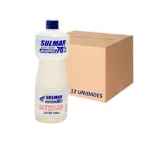 &Aacute;lcool L&iacute;quido 70&ordm; 1L Sulmar Antiss&eacute;ptico Branco