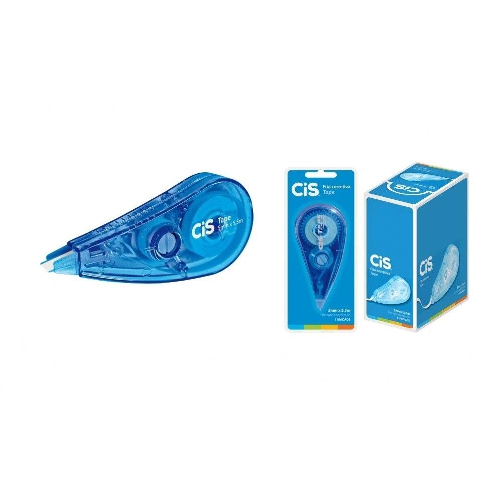 Fita Corretiva 5mm x 5.5m Tape CIS 6 unidades