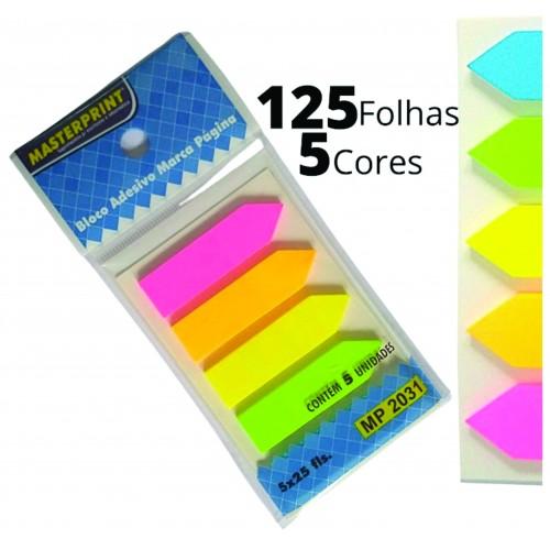 Marcador de P&aacute;ginas Setas Neon 5 Cores 5x25 MP2031 Masterprint