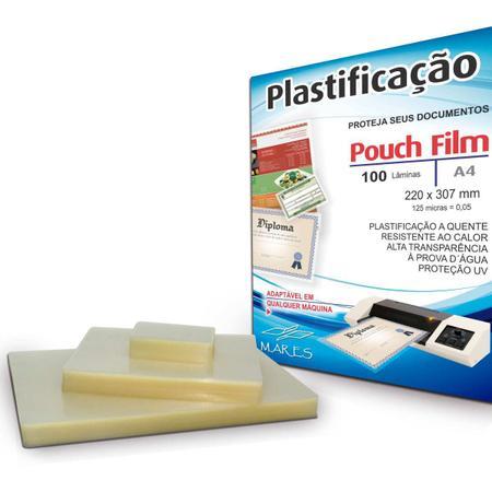 Pl&aacute;stico para Plastifica&ccedil;&atilde;o a Quente 0.05mm A4 Pouch Film 100 folhas