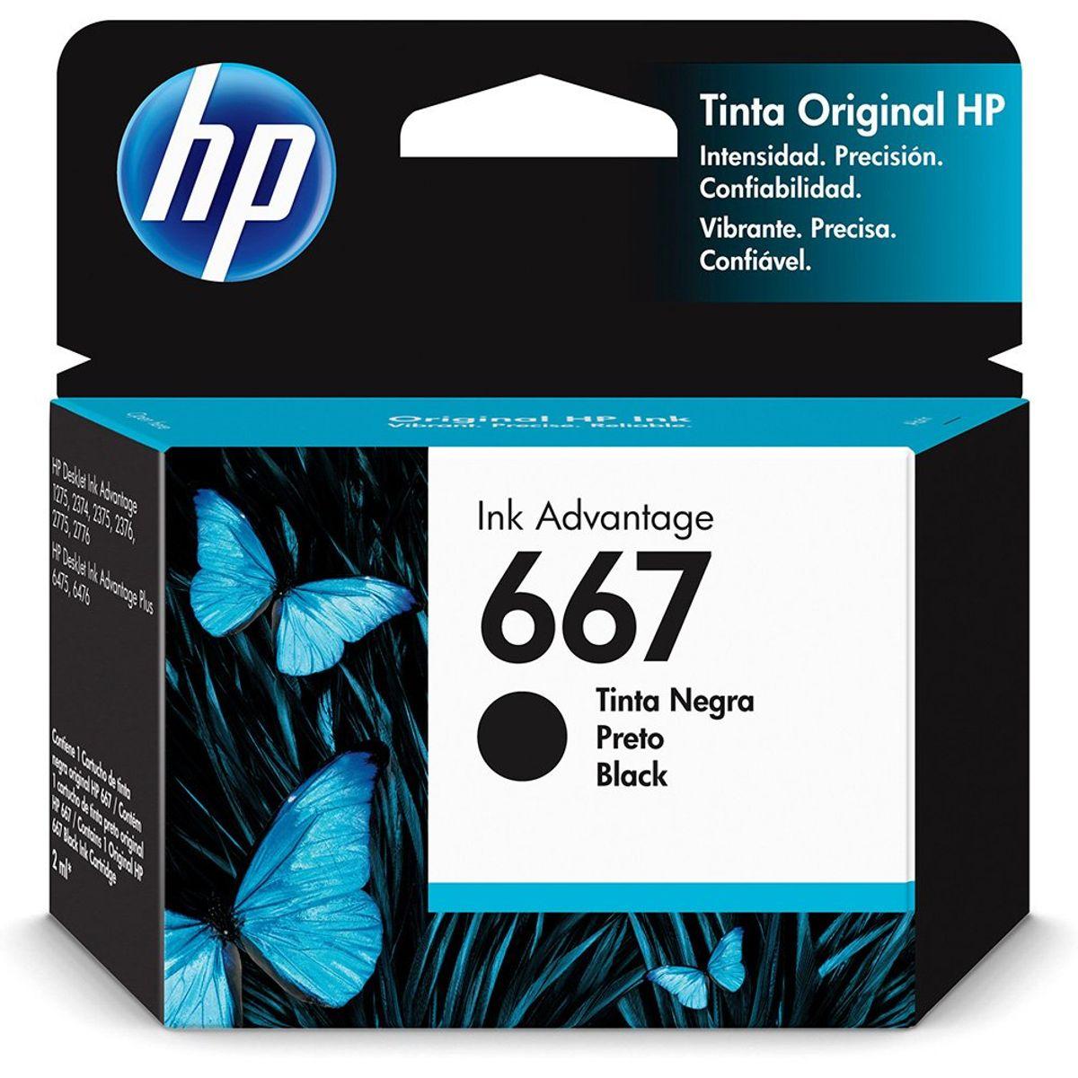 Cartucho Preto HP 667 3YM79AL