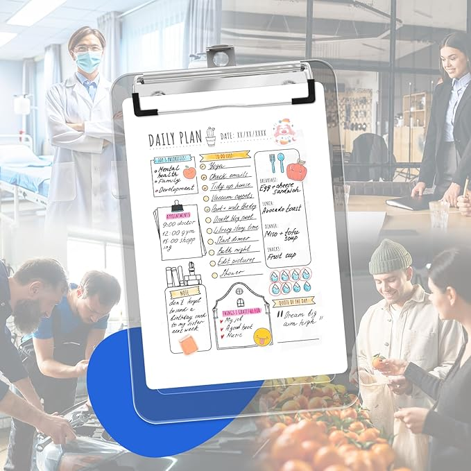 Prancheta Pl&aacute;stica A6 Acrimet Cristal com Prendedor Met&aacute;lico e 50 Folhas