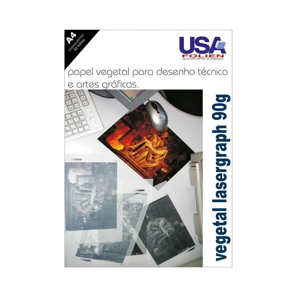 Papel Vegetal 90g Usa Folien A4 Colorido
