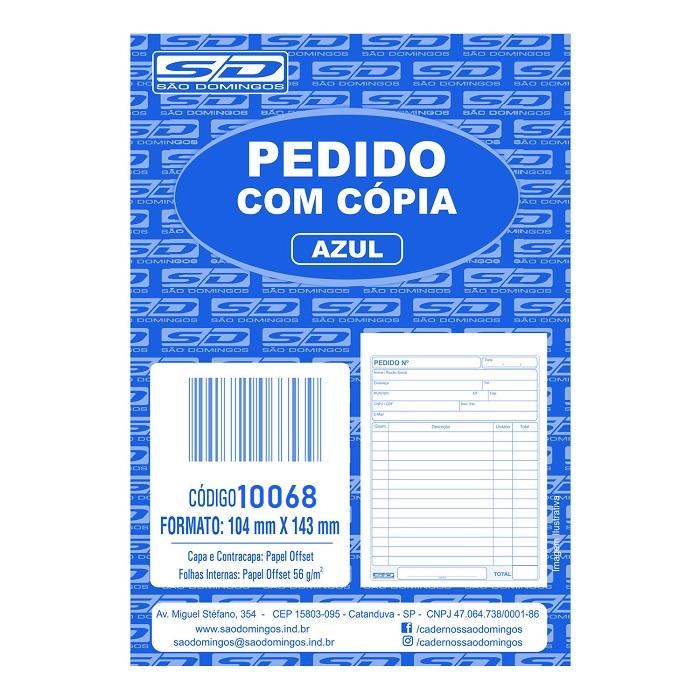 Bloco Pedido Azul S&atilde;o Domingos 104mm x 143mm 50 folhas Unit&aacute;rio