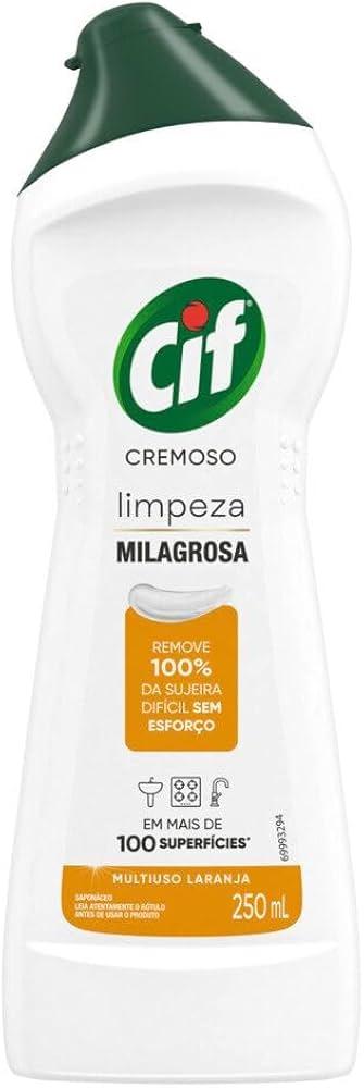Sapon&aacute;ceo Cremoso CIF Limpeza Milagrosa Laranja 250ml