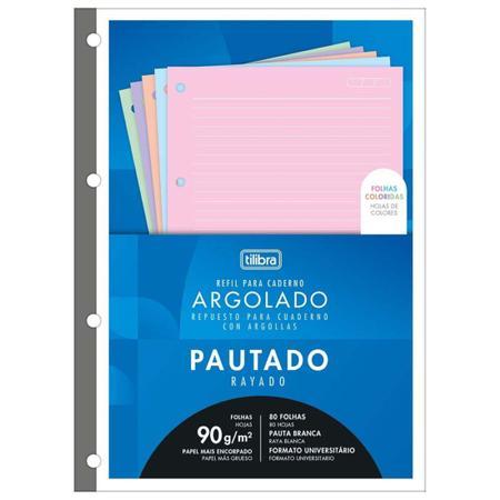Bloco Fich&aacute;rio Colorido 90g 80 Folhas Tilibra