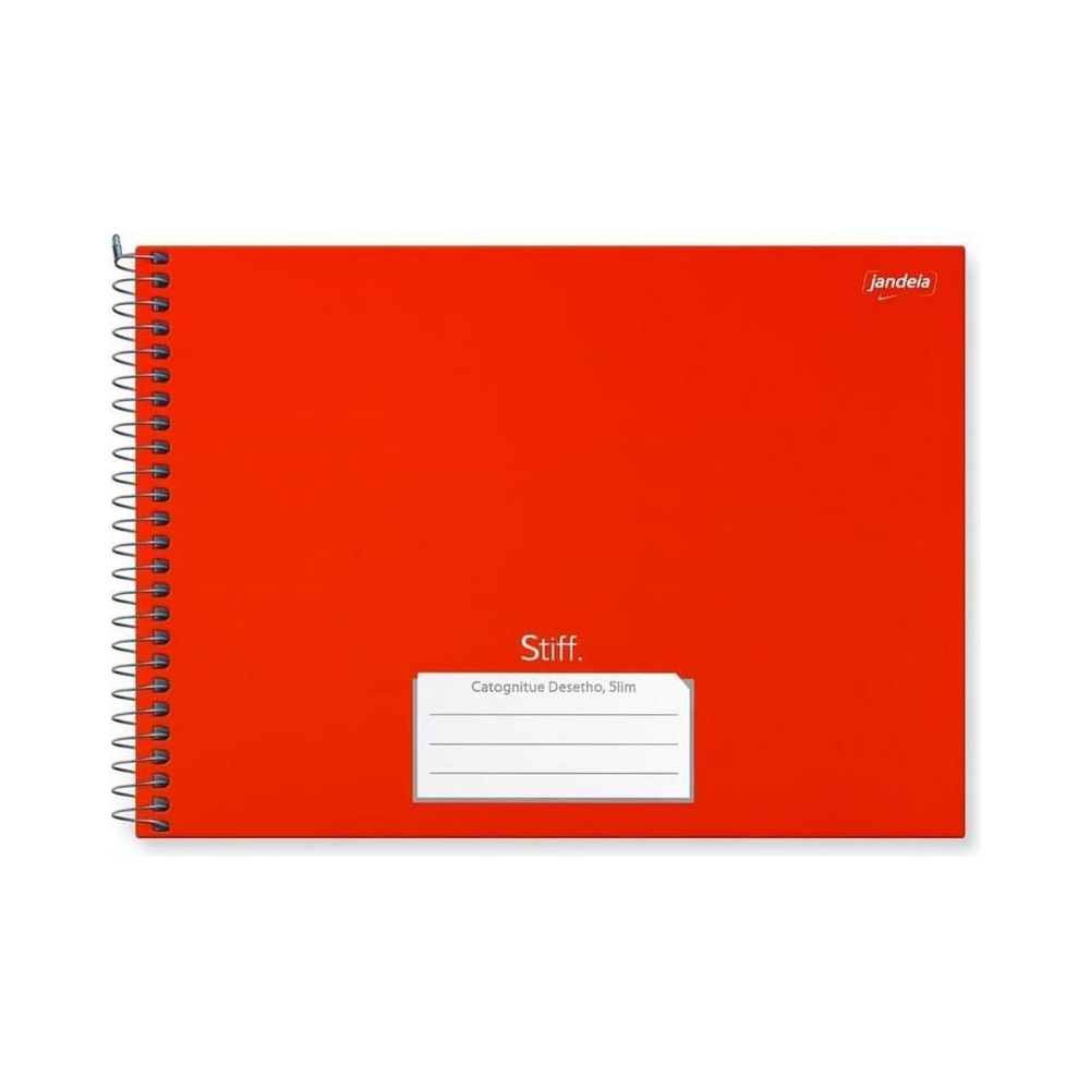Caderno Espiral Stiff Slim Vermelho 275x200mm com Dura Cart. 80folhas Jandaia