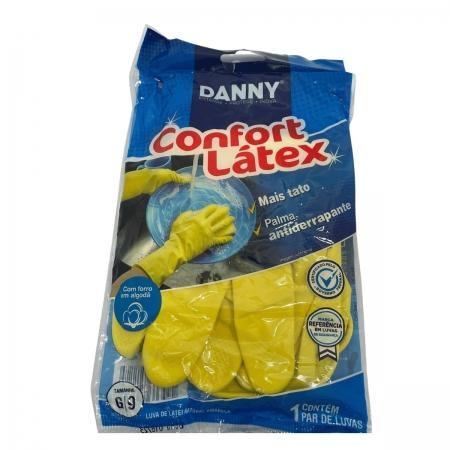 Luva de L&aacute;tex Tamanho M Danny Confort&aacute;vel Amarela