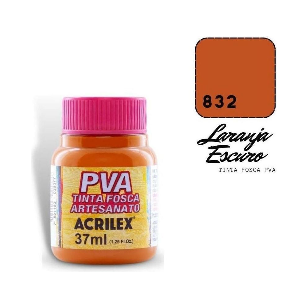 Tinta PVA Fosca Artesanato Acrilex 37ml Laranja Escuro