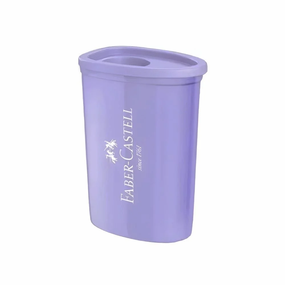 Apontador com Dep&oacute;sito 1 Furo Universal Faber-Castell Pl&aacute;stico Tons Pastel