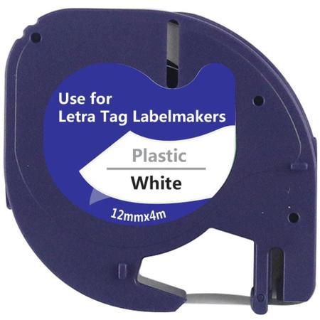 Fita para Rotulador Eletr&ocirc;nico 12 mm x 4 m 91201 Preto e Branco-Masterprint