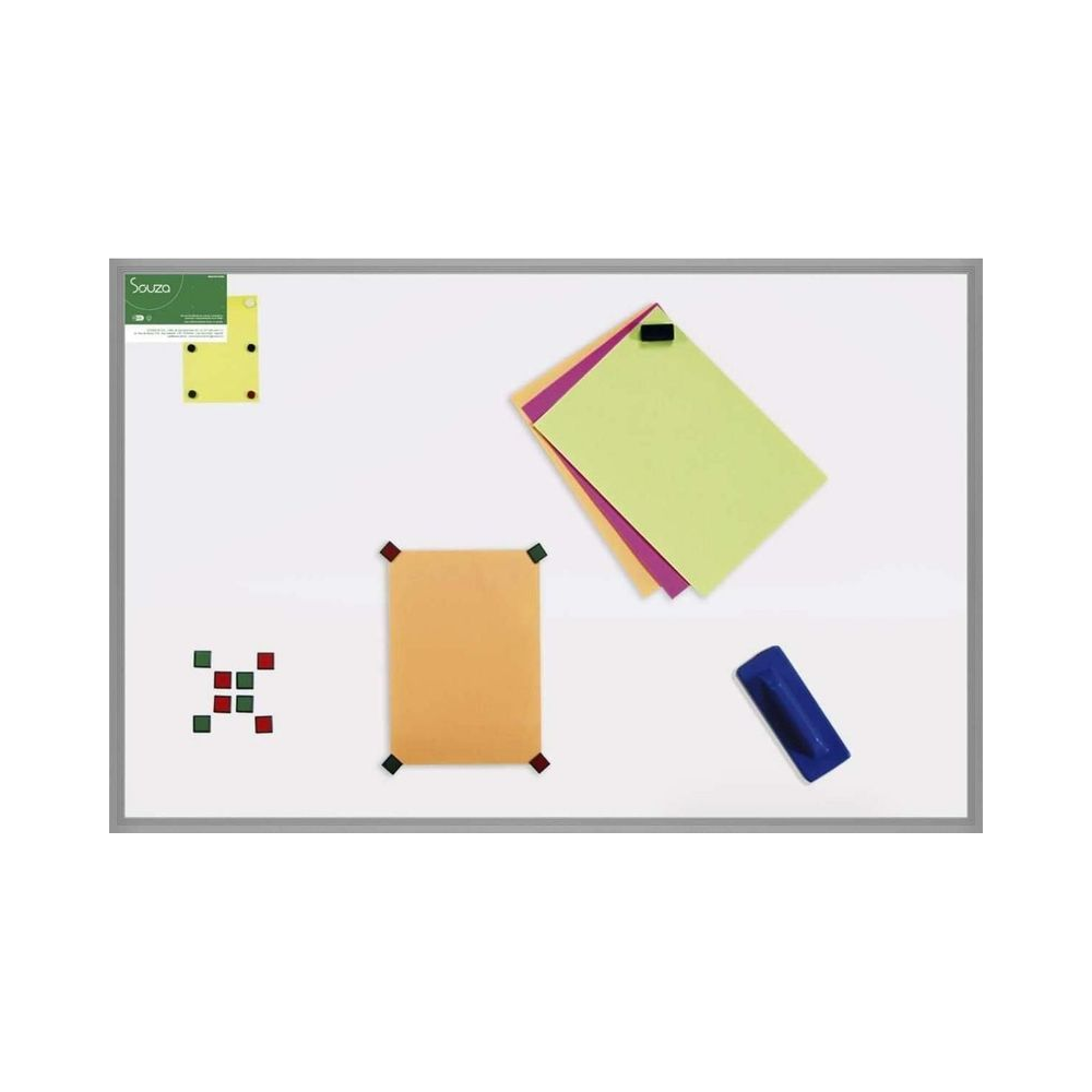 Quadro Aviso Magn&eacute;tico 70 cm x 50 cm Alum&iacute;nio Pop - Souza