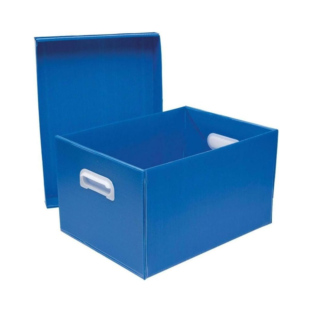 Caixa Organizadora Pl&aacute;stica The Best Box G Polibras com Tampa Azul