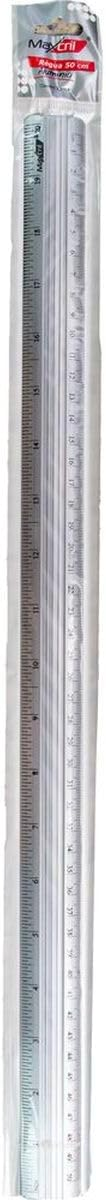 R&eacute;gua  0 Furos 0mm Maxcril Alum&iacute;nio Multicor 50cm