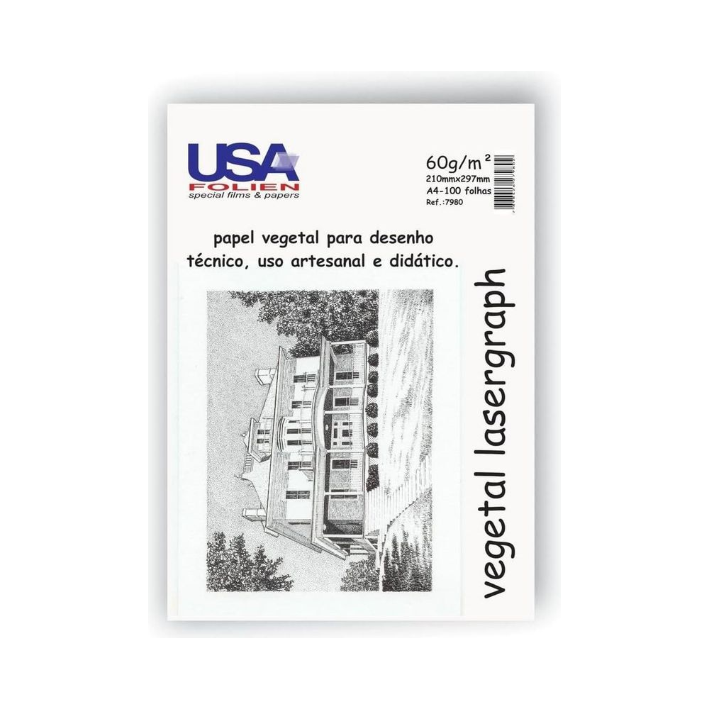 Papel Vegetal A4 60g 210 x 297 mm - Usa Folien