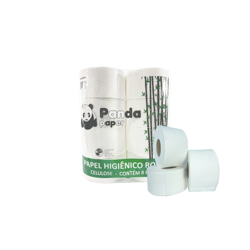 Papel Higi&ecirc;nico Rol&atilde;o Panda 150m Folha Dupla
