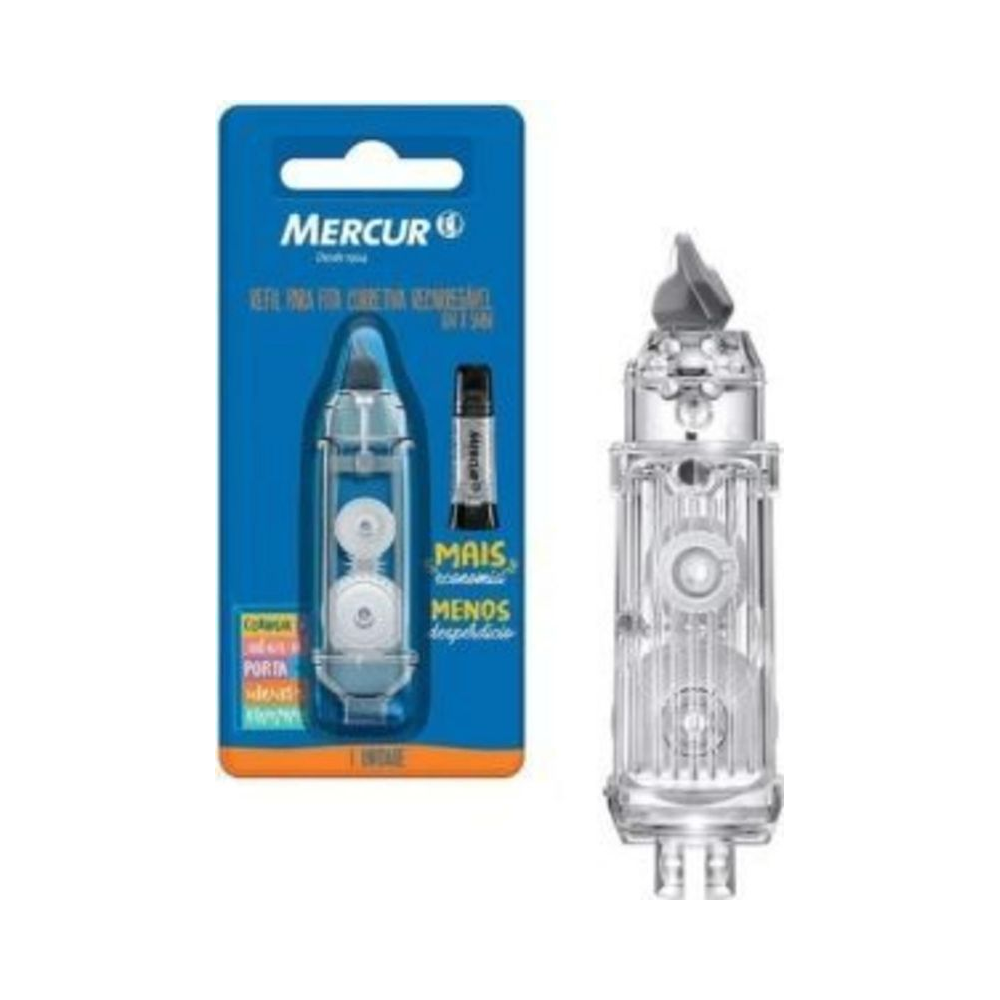 Refil para Fita Corretiva 6mm x 5m Mercur Unitario