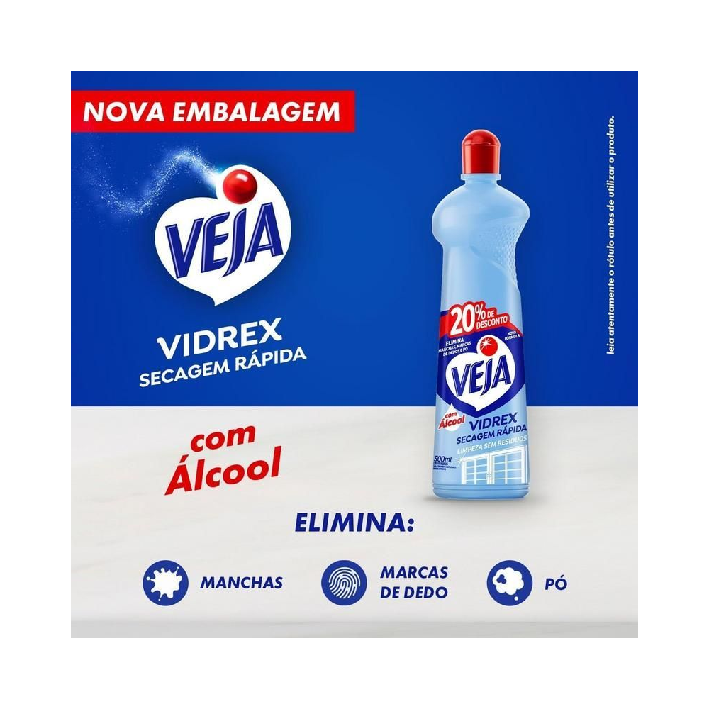 Limpa Vidros com &Aacute;lcool Veja Vidrex 500ml