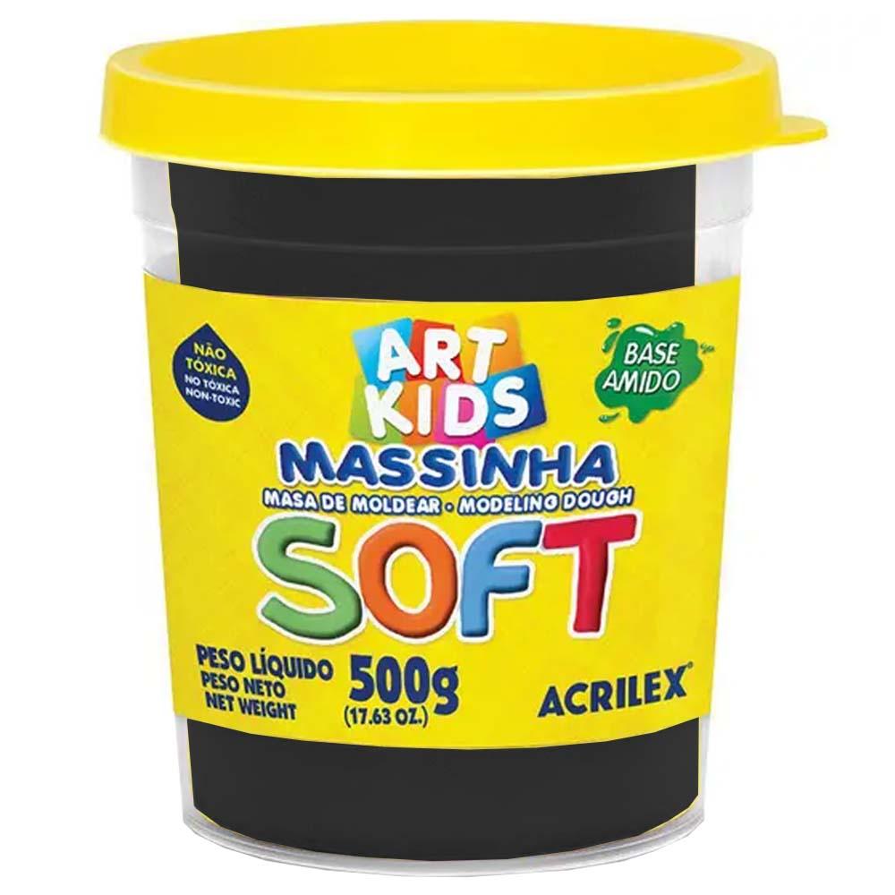 Massinha de Modelar Art Kids Soft Acrilex Preta 500g