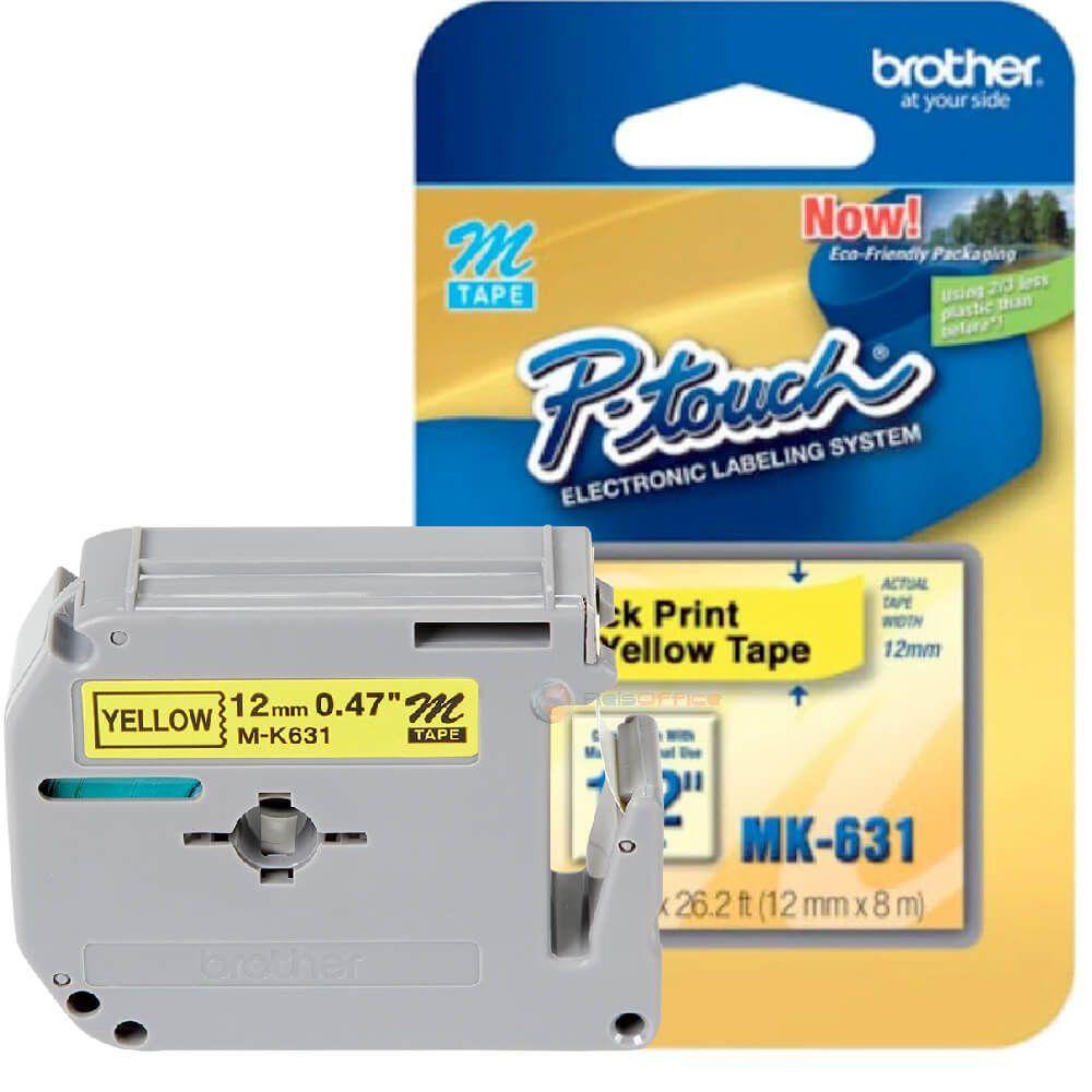 Fita para Rotulador 12mm x 8m Brother MK-361 Amarela Unit&aacute;ria