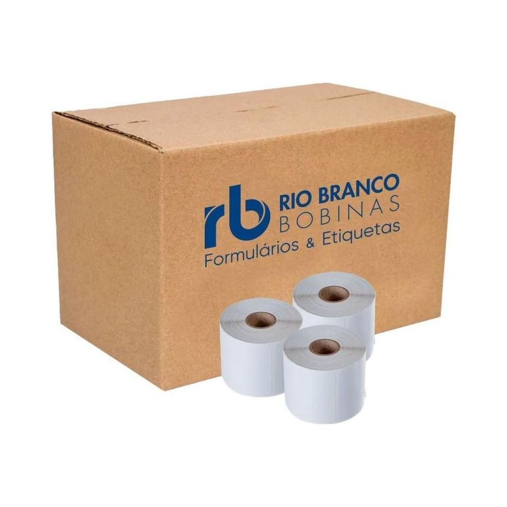 Etiqueta T&eacute;rmica para Balan&ccedil;a 40mm x 40mm x 20m Rio Branco Bobinas Branco