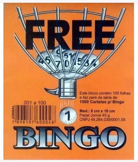 Bloco Bingo 100 Folhas Jornal M&eacute;dio Free