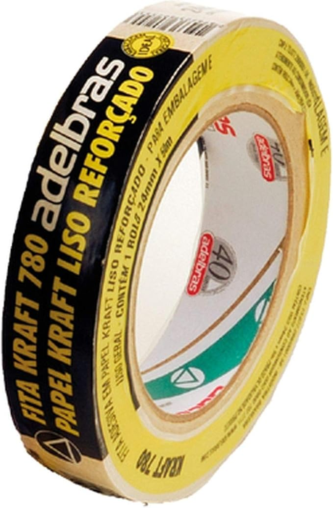Fita para Empacotamento Adelbras Kraft 780 24mm x 50m Marrom