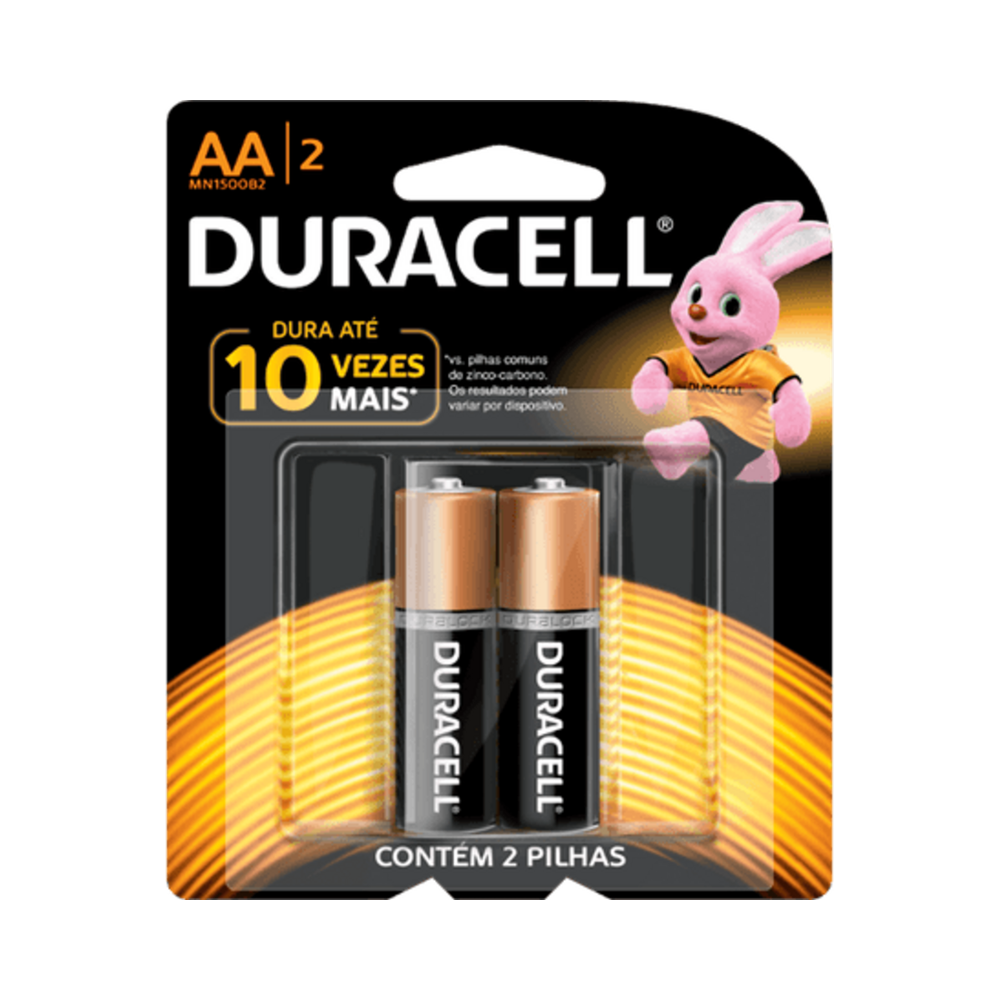 Pilha Alcalina Duracell AA 2 Unidades