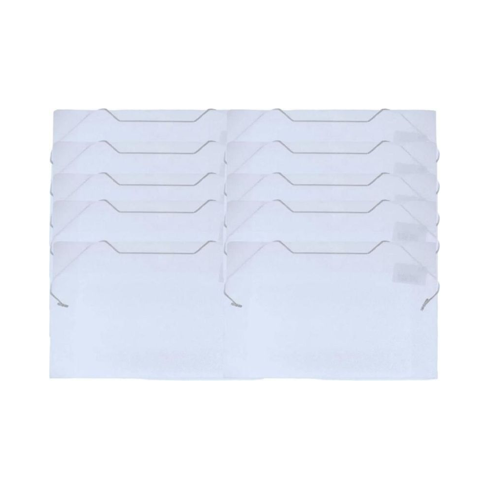 Pasta Aba e El&aacute;stico Pl&aacute;stica Mini Fina Rosa Pacote com 10 Unidades