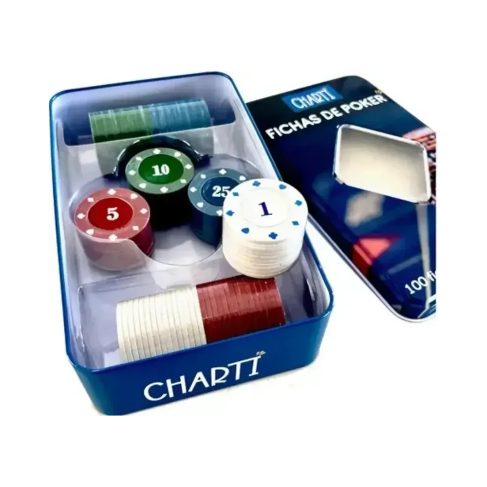 Fichas de Poker Pl&aacute;stico 100 Unidades DTAS Coloridas