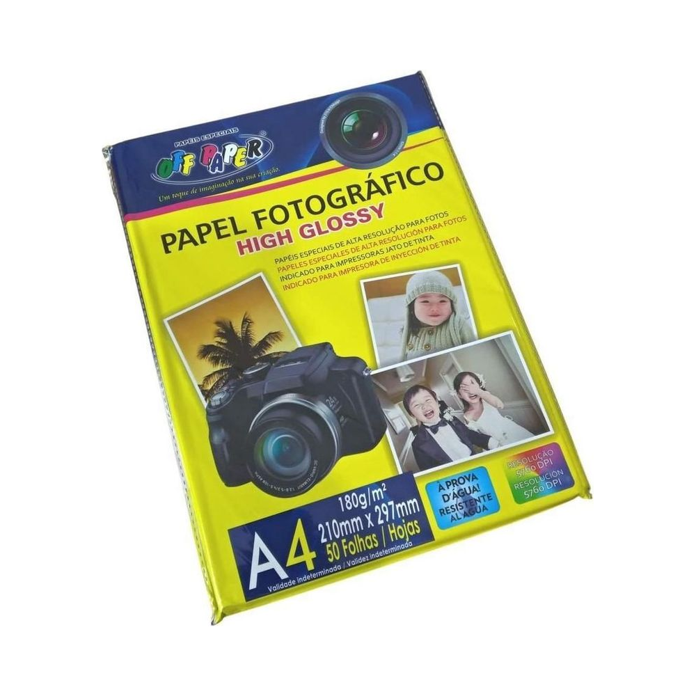 Papel Fotogr&aacute;fico 180g Off Paper A4 Multicor
