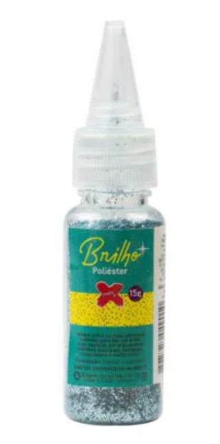 Glitter Poli&eacute;ster Azul Celeste 15g &ndash; Make+