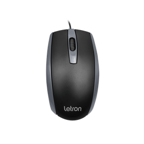 Mouse USB 1.20m 1200 dpi Letron Office Duo Preto e Cinza Unit&aacute;rio
