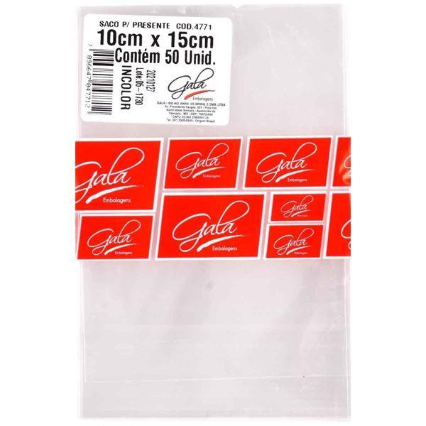 Saco pl&aacute;stico Incolor 10x15cm - 50 un - Gala Embalagens