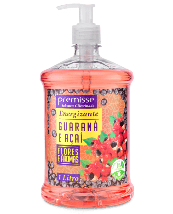 Sabonete L&iacute;quido Glicerinado com Dispenser Premisse Guaran&aacute; e A&ccedil;a&iacute; 1 litro