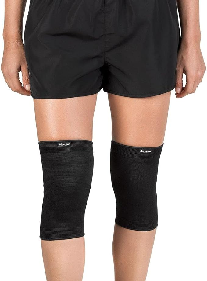 Joelheira El&aacute;stica Neoprene Tamanho M Mercur Preta Ergon&ocirc;mica