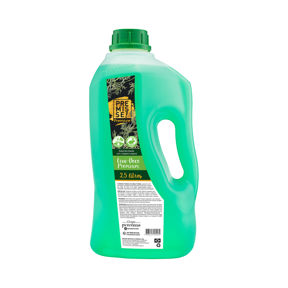 Sabonete L&iacute;quido Glicerinado Premisse Erva Doce Premium 2.5 litros