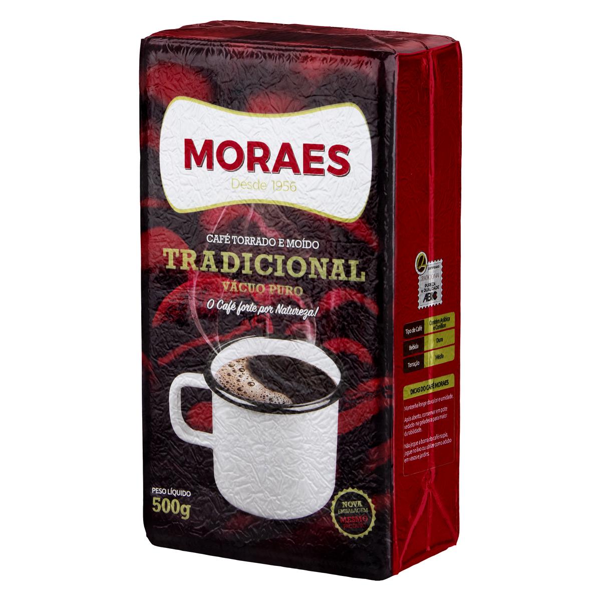 Caf&eacute; Torrado e Mo&iacute;do Moraes Tradicionao a V&aacute;cuo 500g