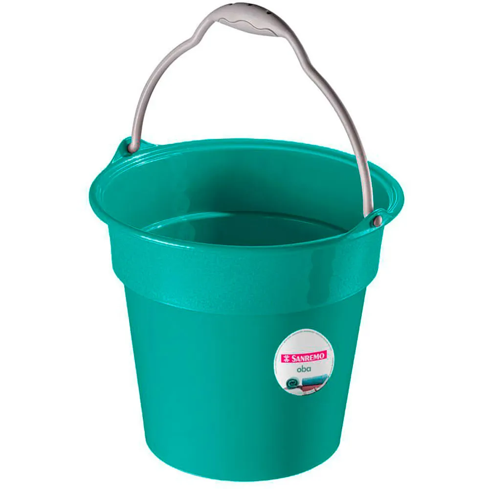Balde Pl&aacute;stico 8L Sanremo Verde com Al&ccedil;a Ergon&ocirc;mica e Escala Medidora