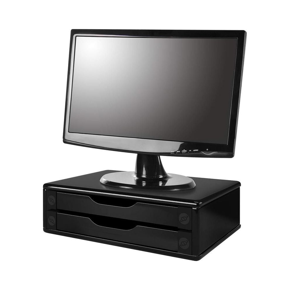 Suporte para Monitor com 2 Gavetas Black Piano Souza e Cia
