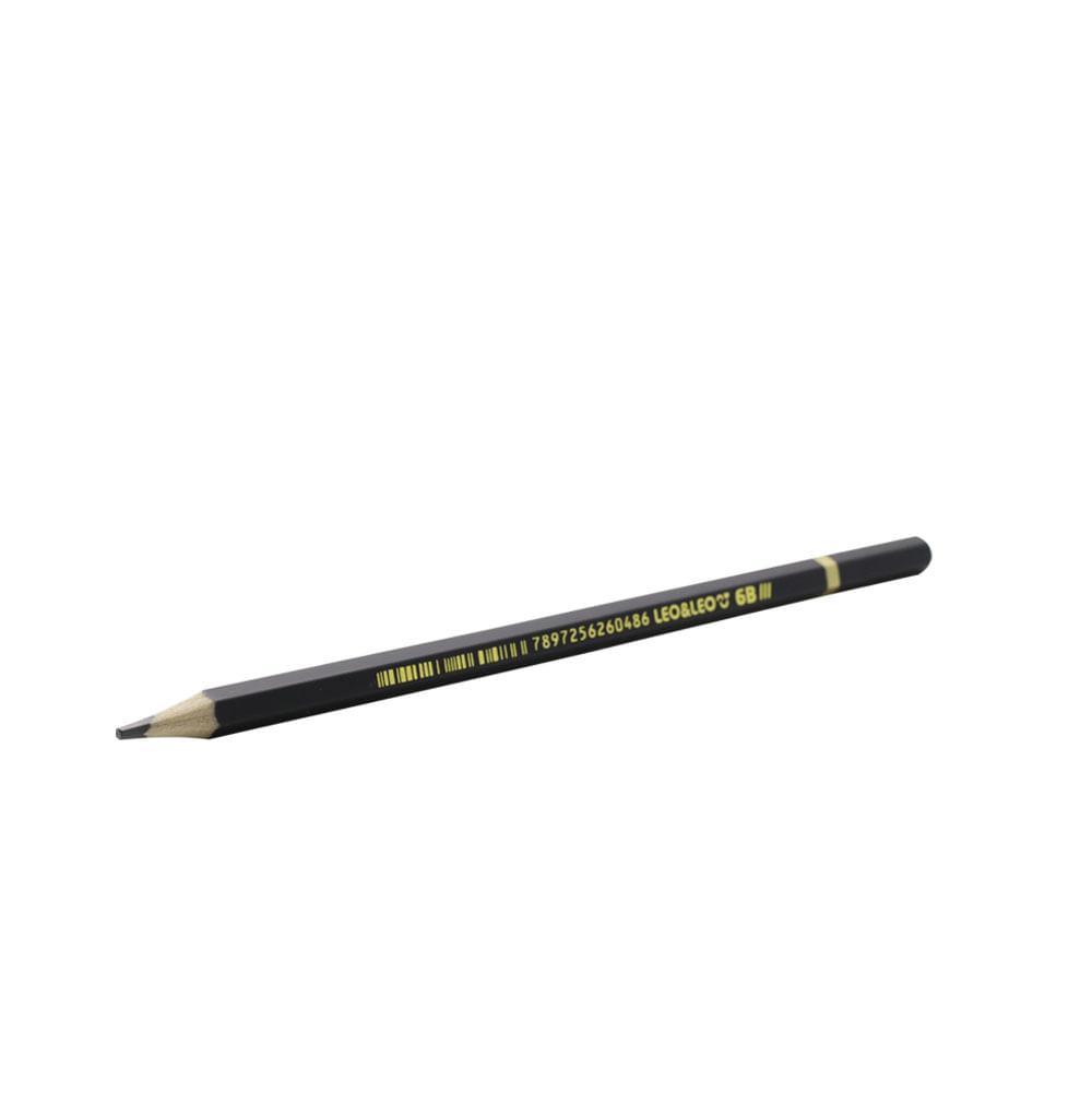 L&aacute;pis Grafite 6B Preto Leonora