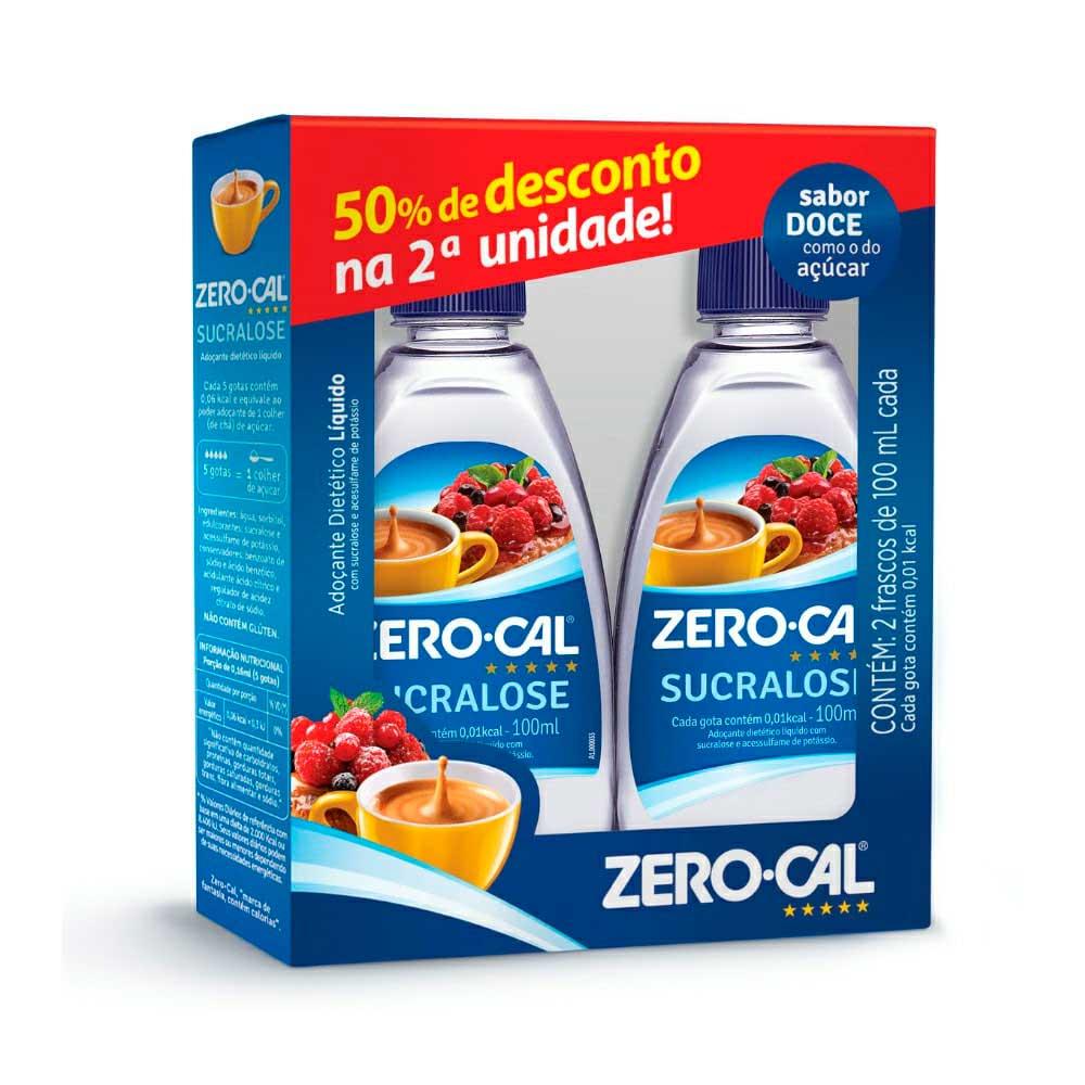 Ado&ccedil;ante L&iacute;quido Sucralose Zero-Cal 2x100ml