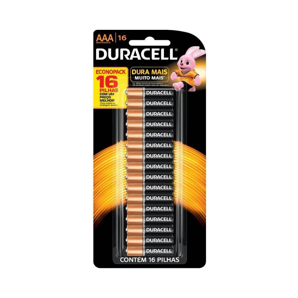 Pilha Alcalina AAA Duracel 16 un