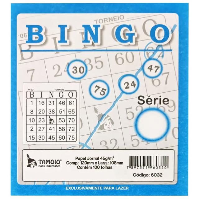 Tal&atilde;o de Bingo 100 Folhas 120x108mm Tamoio Papel Azul