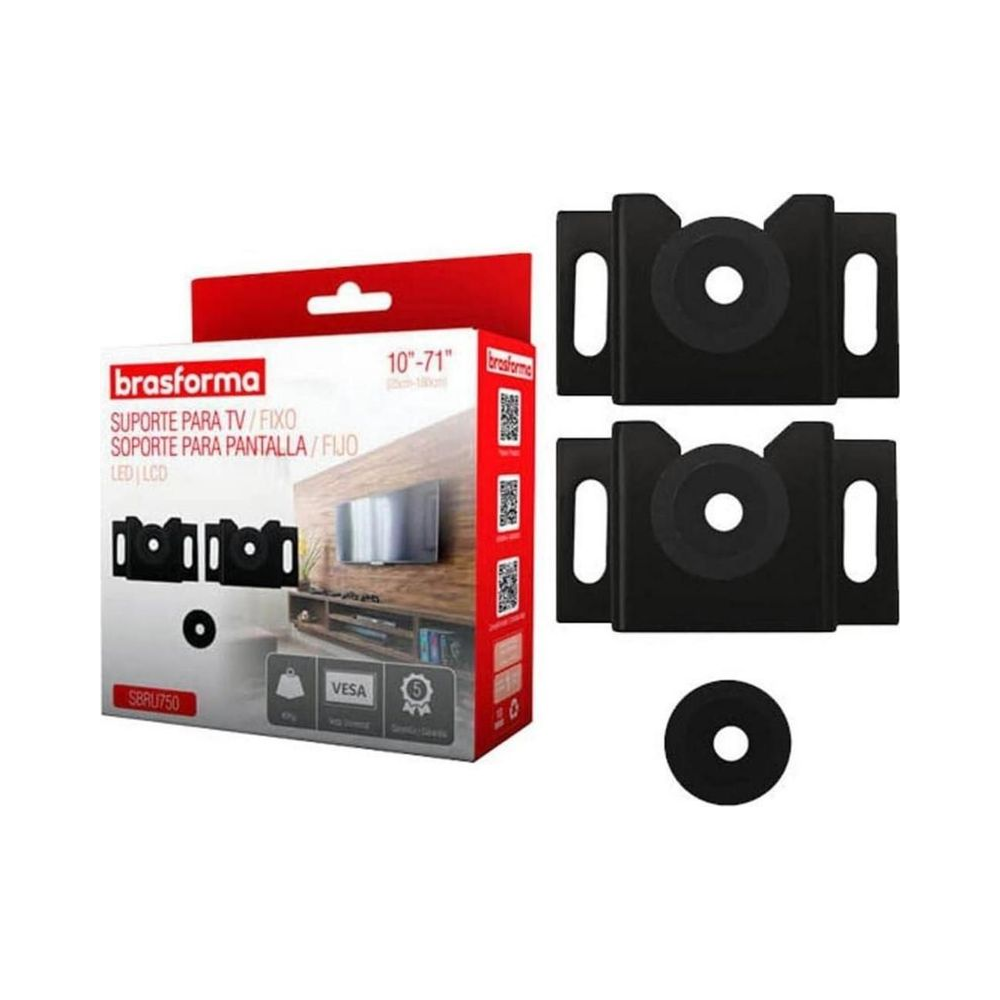 Suporte Fixo Universal para TV Fixo 10 a 100 SBRU750 Brasforma Preto