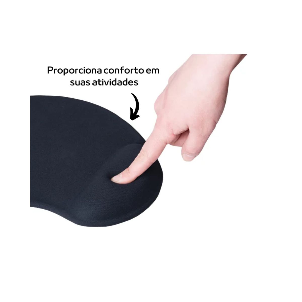 Mouse Pad Ergon&ocirc;mico Apoio em Espuma Preto 16cm Laborpack