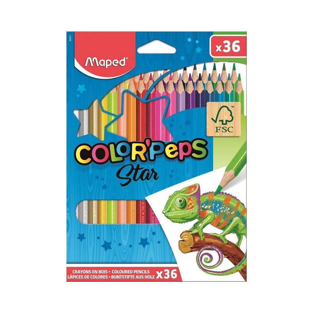 L&aacute;pis de Cor Color Peps Star Maped 36 cores