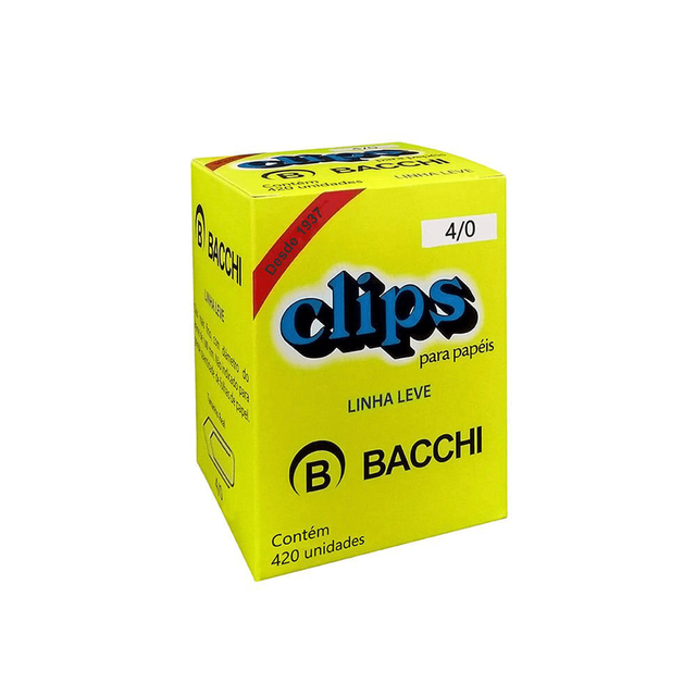 Clips Galvanizado Linha Leve Bacchi 4/0 Multicolor 420 Unidades